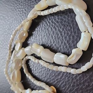 Express Cream and Gold Beaded Necklace